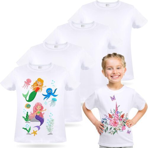 Cotton Feel Polyester kids Sublimation Blanks Tshirts for sublimation Printing Logo Custom T Shirt by meriTokri