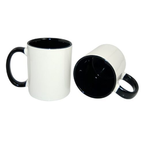 Sublimation Inner Handle Color Mug Black by meriTokri