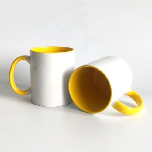 Sublimation Inner Handle Color Mug Yellow by meriTokri