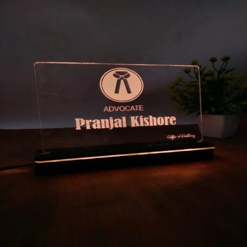 Acrylic led Lawyer name plate for Advocate